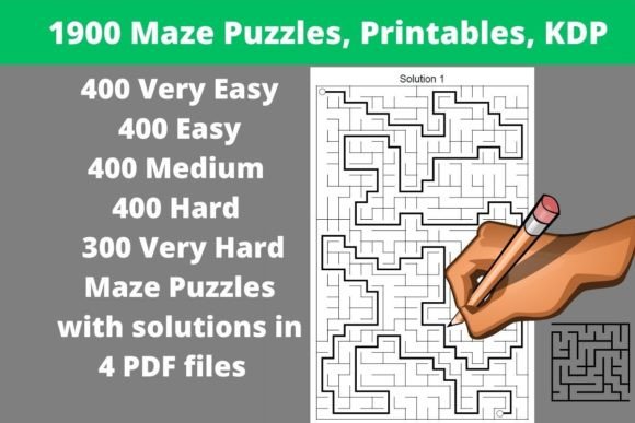 1900 Easy to Extremely Hard Maze Puzzles: A Complete Path to Focus, Relaxation, and Creative Projects