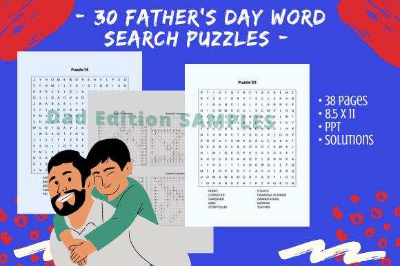 30 Fathers Day Daddy Word Search Puzzles: A Fresh Take on Printable Activity Interiors for KDP and Beyond