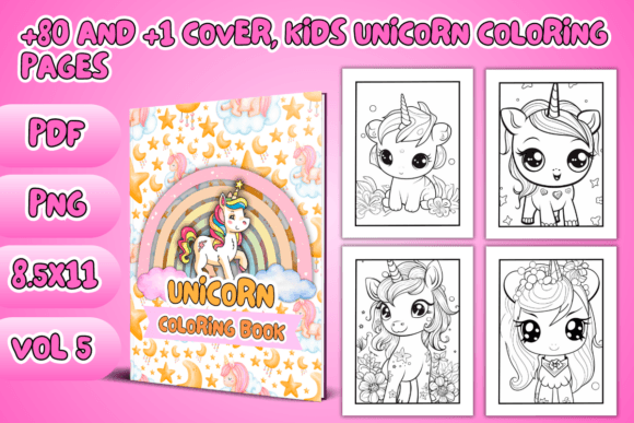 A Practical Look at Kids Unicorn Coloring Pages - VOL 5 for Low-Content Publishing