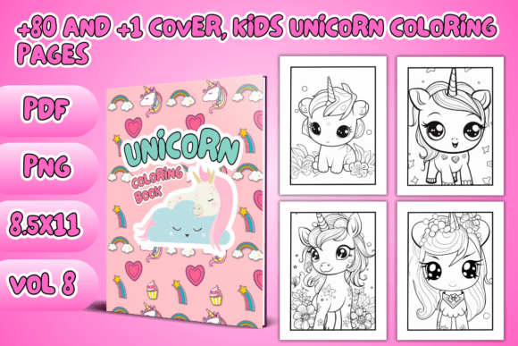 Kids Unicorn Coloring Pages - VOL 8: Endless Imagination