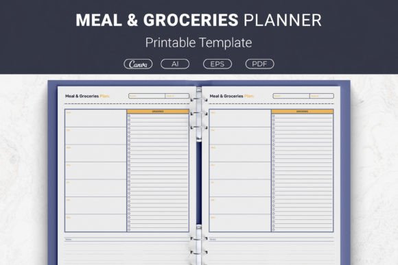 Meal and Groceries Planner: Simplify Your Weekly Food Prep and Save Money