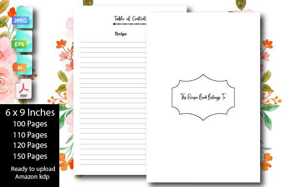 Recipe Sheet Blank Recipe Pages KDP Interior Solution
