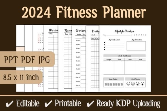 Reclaim Your Wellness Routine with the 2024 Fitness Planner KDP Interior